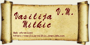 Vasilija Milkić vizit kartica
